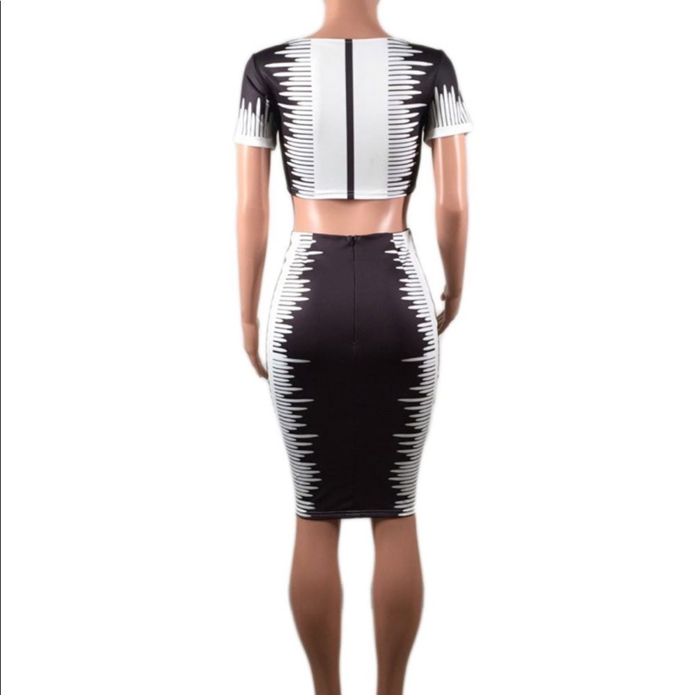 Lovely stylish round neck 2 pieces skirt set. - Picture 4 of 4